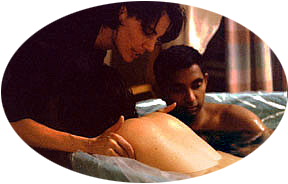 Mom and Dad in Tub, Doula Outside